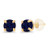Genuine 10K Solid Yellow Gold 3mm Round Natural Blue Sapphire Genuine September Birthstone Stud Earrings For Women