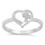 Clear CZ Cross Heart Love Promise Christian Ring Sterling Silver Band Size 6