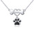 925 Sterling Silver Forever Love Heart Dog Bone with Puppy Paw Pendant Necklace for Women 18 inches
