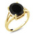 Gem Stone King 18K Yellow Gold Plated Silver Black Onyx Womens Ring 400 Ctw Oval Size 7