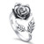 Alphm Rose Flower Ring for Women S925 Sterling Silver Adjustable Wrap Thumb Rings 8 Jewelry