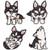 YOUOR Cute 4 Pcs Husky Embroidery Patch Dog Badge Puppy Applique Iron on Sew On Patches