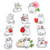 YOUOR 11 pcs Cute Cat Embroidery Patch Iron on Sew on White Kitty Applique Badge
