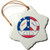 3dRose orn_62420_1 Red White and Blue Peace Symbol-Snowflake Ornament, 3-Inch, Porcelain