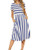levaca Womens Short Sleeve Summer Striped Swing Pockets Midi Dress LightBlue L