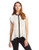 BCBGeneration Womens Flutter Sleeve Button Up Off White XSmall