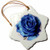 3dRose orn_55184_1 Blue Rose Snowflake Ornament, Porcelain, 3-Inch