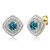 Gem Stone King 100 Ct London Blue Topaz and Diamond Accent 18K Yellow Gold Plated Silver Studs