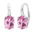 Gem Stone King 925 Sterling Silver Light Pink Created Sapphire Earrings 600 Ct Oval 10X8MM