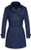 Wantdo Womens Trench Jacket Long Trench Coat with Belt Navy Large