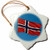 3dRose orn_157069_1 Flag of Norway on a Flag Pole with Blue Sky Norwegian-Snowflake Ornament, Porcelain, 3-Inch