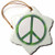 3dRose orn_13587_1 Blue Green Peace Sign Porcelain Snowflake Ornament, 3-Inch