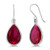 Gem Stone King 925 Sterling Silver Red Created Ruby Dangle Earrings For Women 1820 Cttw Pear Shape 16X12MM