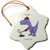 3dRose ORN_203785_1 Funny Retired Blue Trex Dinosaur Playing Golf Snowflake Porcelain Ornament, 3"