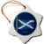 3dRose Waving Flag of Scotland on a flagpole with Dark Blue Background Snowflake Ornament
