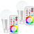 Yangcsl E26 Dimmable Color Changing LED Light Bulbs with Remote Control, Memory & sync, Daylight White & RGB Multi Color, 60 Watt Equivalent (2 Pack)