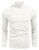 Coofandy Mens Ribbed Slim Fit Knitted Pullover Turtleneck Sweater White Large