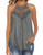 Summer Tops Women Casual Spaghetti Strap Lace Floral Tank Top Cami Shirt Grey M