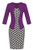 YMING One Piece Party Dress for Women Casual Work Dress 3/4 Sleeve Business Dress Purple XL