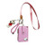 Badge Holder with Zipper PU Leather ID Badge Card Holder Wallet with 5 Card Slots 1 Side RFID Blocking Pocket and 20  Neck Lanyard/Strap for Offices ID School ID Driver Licence Pink