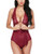 ELOVER Women Lingerie Lace Bodysuit One Piece Teddy Deep V Halter Strap Babydoll Romper ELOVER Women Lingerie Lace Bodysuit One Piece Teddy Deep V Halter Strap Babydoll Romper
