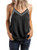 BLENCOT Women s Summer V Neck Strappy Embroidery Tank Tops Loose Casual Sleeveless Shirts Blouses Black S