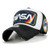 ililily NASA Worm Logo Embroidery Baseball Cap Rainbow Mesh Snap Back Trucker Hat Black Bill