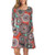 KORSIS Women Long Sleeve Tops TShirt Dress Round Neck Casual Loose Dress Round Flower Orange L