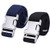 2PCS Children Boys Zinc Alloy Belts  Easy Clasp Adjustable Buckle Belt for Toddlers Boys Girls Navy Blue/Black