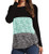 OVYNSZ Womens Fall Casual Color Block Sweater Long Sleeve Twist Knot Tunics Tops Green Small