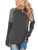 Bingerlily Women s Casual Long Sleeve Tunic Tops Crew Neck Color Block Blouses Charcoal