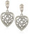 1928 Jewelry Women s SilverTone Filigree Heart Clip Drop Earrings Silver One Size