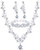 Finrezio Wedding Bridal Jewelry Set Crystal Necklace Earrings Bracelet Sets for Women Gift