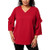 Alfani Womens Plus Ruffle Sleeves Wide Neck Blouse Red 1X