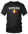 Amdesco Men s Romanian Flag Home Love Flag of Romania TShirt Black 3XL