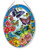 Amia Butterfly and Floral Large Oval Glass Suncatcher 9  Multicolor
