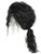 Men Wigs Long Curly Black Hair Michael Jackson Costume Wigs Punk Metal Rocker Wigs with Ponytail W175