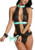 Avidlove Womens Lingerie Lace Teddy Halter Bodysuit One Piece Babydoll Mini Bodysuit Green