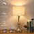 Bedside Touch Lamp with Dual USB Charging Ports 3 Way Dimmable Nightstand Lamp with Silver Base USB Touch Control Table Lamp Modern Ambient Light for Living Room Bedroom 6W 2700K LED Bulb Included