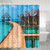 Btty Shower Curtain Sea Bungalows Decoration,Polyester Waterproof Bathroom Curtains with Hooks for for Bathroom Showers, Stalls and Bathtubs,70x70 Inches