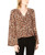 Bar III Surplice BellSleeve Top White Fuzzy Cheetah Small