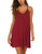 Ekouaer Womens V Neck Sleeveless Nightgown Sleepwear Summer Slip Night Dress Wine Red Medium