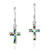 Mini Cross Inlaid Abalone Shell  925 Sterling Silver Dangle Earrings