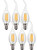 CanYa 6W Clear Dimmable LED Filament Candle Light Bulb 2700K Warm White E12 Base 110V LED Bulb for Bathroom 6 Pack