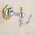 AUSWIND Contemporary elegant Flower Silver&Gold Polished Solid Brass Bathroom Accessories Cloth Hooks Wall Mounted