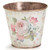 Vintage Style Floral Galvanized Metal Planter Pot