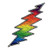 Dye the Sky Tina Carpenter Batik Grateful Dead Rainbow Lightning Bolt Art Decal Mini Window Sticker 1 25 x 3 inches