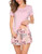 Ekouaer Women s Shorts Pajama Set Cotton Pajamas Set Two Piece Pj Sets Soft Sleepwear Short Sleeve LoungewearPinkLarge