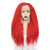 Anogol Hair CapLong Red Lace Front Wig Red Curly Wig Synthetic Lace Front Wig for Girls Red Front Lace Wig Long Wavy Wig Lace Front Red for Women