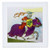 3dRose qs_35114_5 Red Yellow Violet Knight and Horse-Quilt Square, 14 by 14-Inch